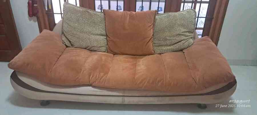 Angel Sofa 3+1+1 Leather cum cushion sofa