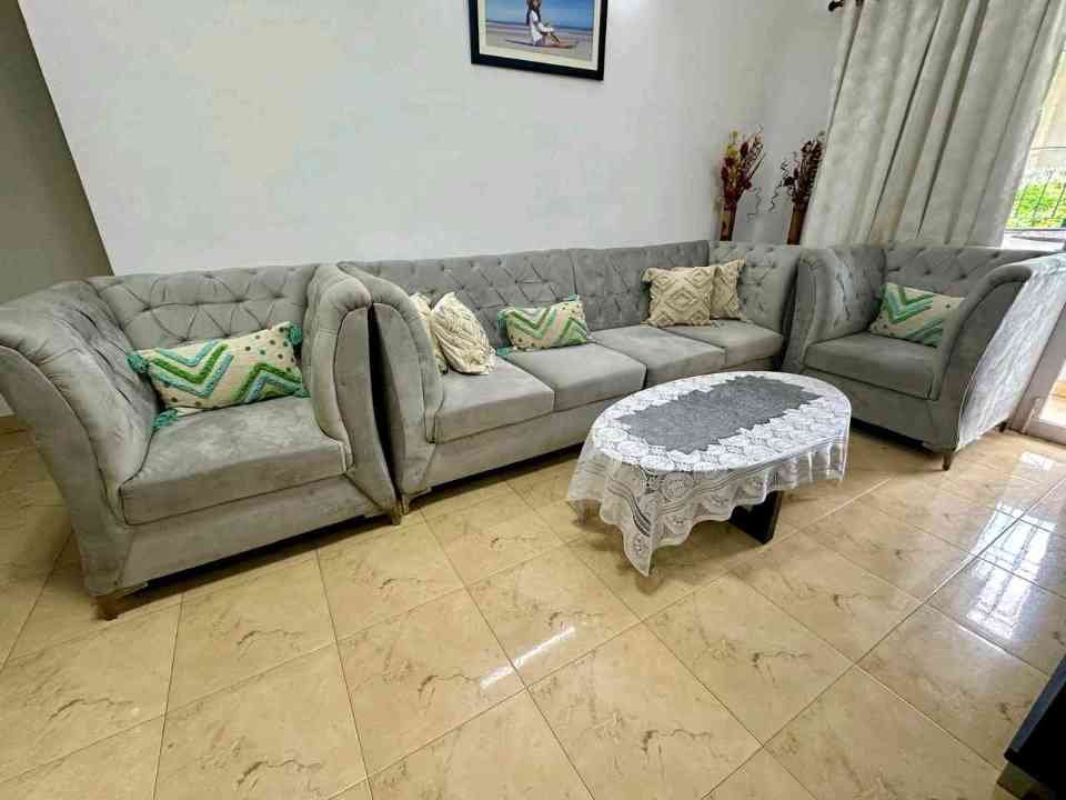 sofa sets 4 + 2 seats lite gray colo