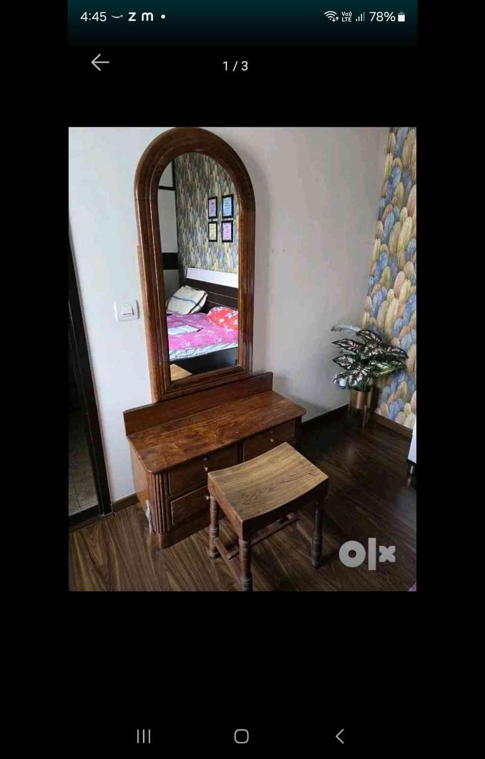 teekwood dressing table with sitting stool