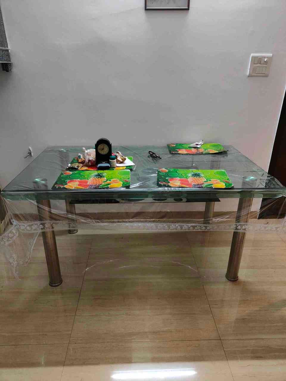 Glass Top 6 seater Dining Table
