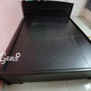 Wooden Black color Queen size cot